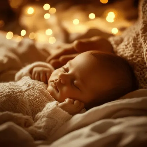 Sleeping newborn wrapped in a blanket